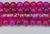 CAG9924 15.5 inches 4mm round fuchsia crazy lace agate beads