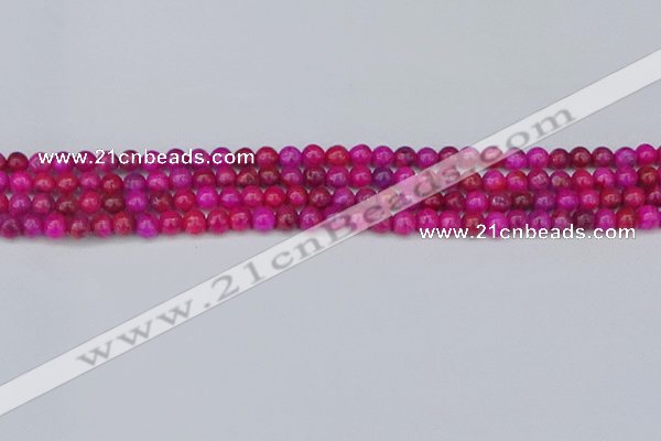 CAG9924 15.5 inches 4mm round fuchsia crazy lace agate beads