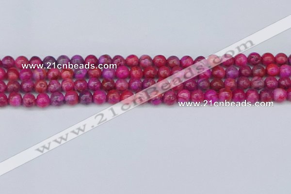 CAG9925 15.5 inches 6mm round fuchsia crazy lace agate beads