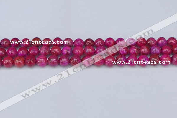 CAG9926 15.5 inches 8mm round fuchsia crazy lace agate beads