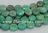 CAG993 15.5 inches 10mm faceted coin green grass agate gemstone beads