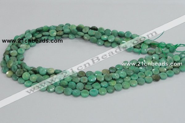 CAG993 15.5 inches 10mm faceted coin green grass agate gemstone beads