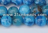 CAG9933 15.5 inches 8mm round blue crazy lace agate beads