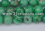 CAG9940 15.5 inches 8mm round green crazy lace agate beads