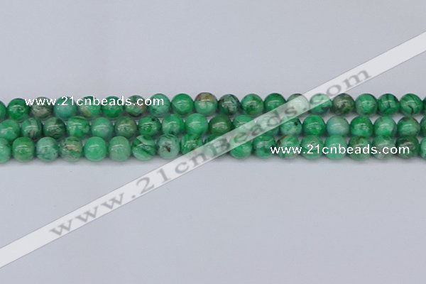 CAG9940 15.5 inches 8mm round green crazy lace agate beads