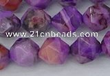 CAG9947 15.5 inches 10mm faceted nuggets purple crazy lace agate beads