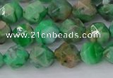 CAG9964 15.5 inches 8mm faceted nuggets green crazy lace agate beads