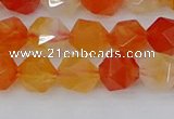 CAG9976 15.5 inches 8mm faceted nuggets red agate beads