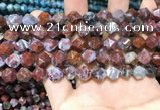 CAG9988 15.5 inches 8mm faceted nuggets red lightning agate beads