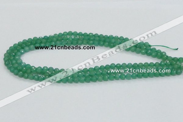 CAJ02 15.5 inches 6mm faceted round green aventurine jade beads