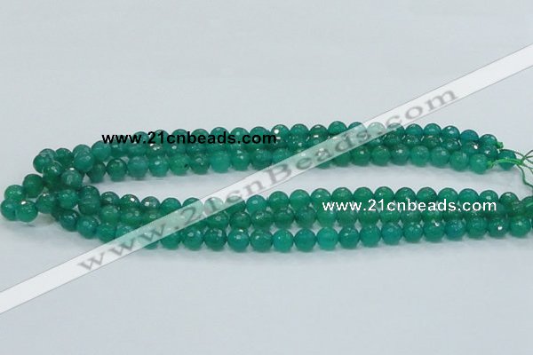 CAJ03 15.5 inches 8mm faceted round green aventurine jade beads