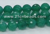 CAJ04 15.5 inches 10mm faceted round green aventurine jade beads