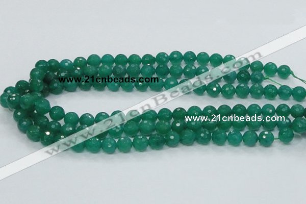 CAJ04 15.5 inches 10mm faceted round green aventurine jade beads