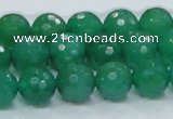 CAJ05 15.5 inches 12mm faceted round green aventurine jade beads