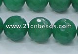 CAJ06 15.5 inches 16mm faceted round green aventurine jade beads