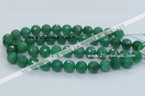 CAJ06 15.5 inches 16mm faceted round green aventurine jade beads