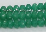 CAJ09 15.5 inches 7*10mm faceted rondelle green aventurine jade beads