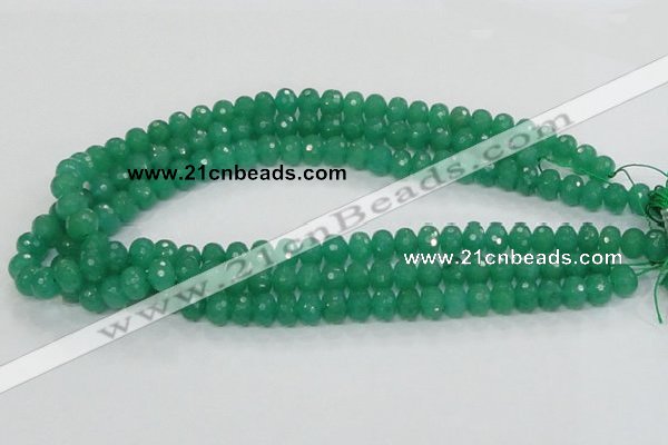 CAJ09 15.5 inches 7*10mm faceted rondelle green aventurine jade beads