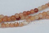 CAJ101 15.5 inches 4mm round red aventurine jade beads wholesale