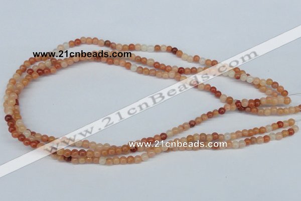 CAJ101 15.5 inches 4mm round red aventurine jade beads wholesale