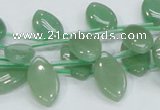 CAJ11 15.5 inches 10*12mm horse eye green aventurine jade beads