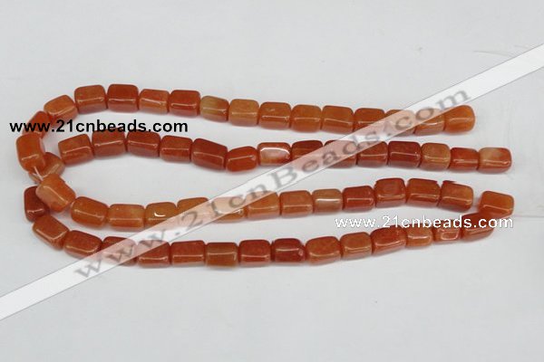 CAJ151 15.5 inches 10*13mm cuboid red aventurine jade beads