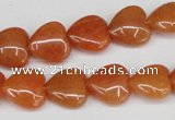 CAJ152 15.5 inches 12*12mm heart red aventurine jade beads