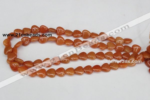 CAJ152 15.5 inches 12*12mm heart red aventurine jade beads