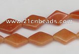 CAJ153 15.5 inches 10*15mm rhombic red aventurine jade beads