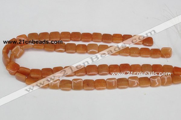 CAJ155 15.5 inches 12*12mm square red aventurine jade beads