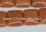 CAJ156 15.5 inches 20*20mm square red aventurine jade beads