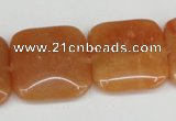 CAJ157 15.5 inches 25*25mm square red aventurine jade beads