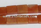 CAJ158 15.5 inches 12*15mm rectangle red aventurine jade beads