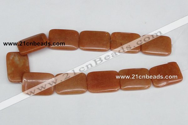 CAJ160 15.5 inches 25*35mm rectangle red aventurine jade beads