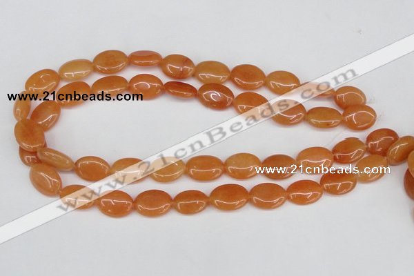 CAJ161 15.5 inches 13*18mm oval red aventurine jade beads