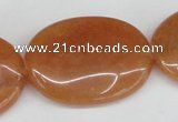 CAJ163 15.5 inches 25*35mm oval red aventurine jade beads