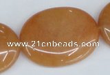 CAJ164 15.5 inches 30*45mm oval red aventurine jade beads