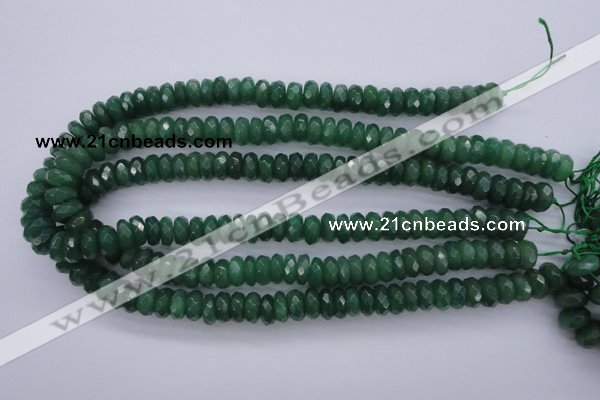 CAJ17 15.5 inches 7*12mm faceted rondelle green aventurine beads