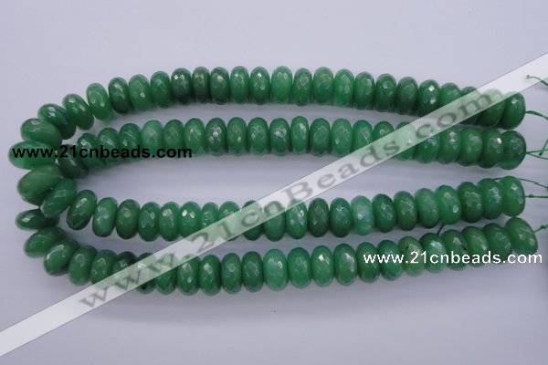 CAJ18 15.5 inches 8*16mm faceted rondelle green aventurine beads