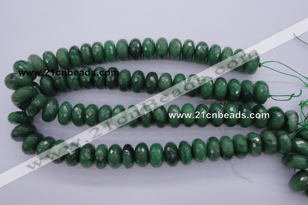 CAJ19 15.5 inches 9*18mm faceted rondelle green aventurine beads