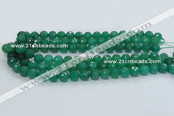 CAJ25 15.5 inches 14mm faceted round green aventurine beads