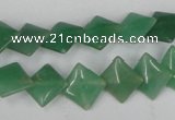 CAJ301 15.5 inches 10*10mm diamond green aventurine jade beads