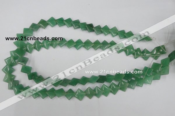 CAJ301 15.5 inches 10*10mm diamond green aventurine jade beads