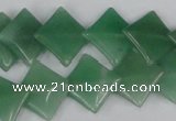 CAJ302 15.5 inches 14*14mm diamond green aventurine jade beads