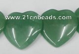 CAJ305 Top-drilled 28*28mm heart green aventurine jade beads