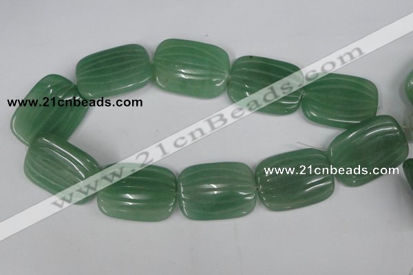 CAJ309 15.5 inches 30*40mm carved rectangle green aventurine jade beads