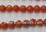 CAJ362 15.5 inches 8mm faceted round red aventurine beads wholesale