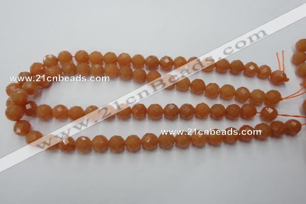 CAJ363 15.5 inches 10mm faceted round red aventurine beads wholesale
