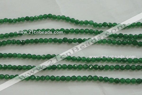 CAJ410 15.5 inches 4mm faceted round green aventurine beads