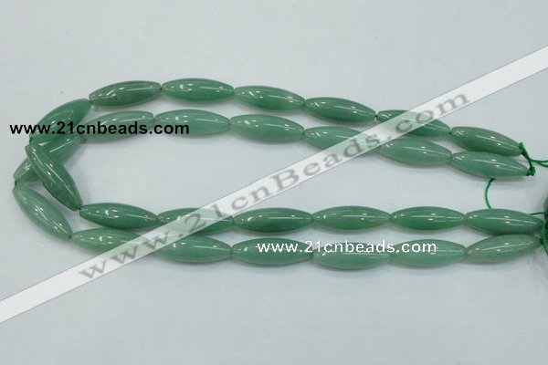 CAJ52 15.5 inches 10*30mm rice green aventurine jade beads wholesale